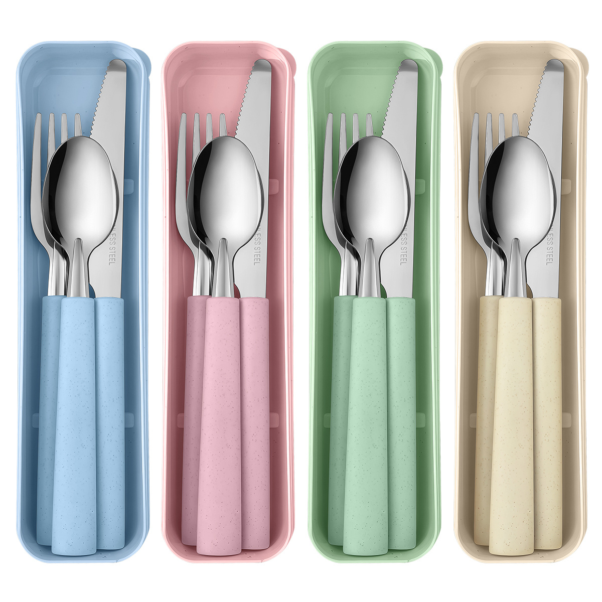 Camping Cooking Cutlery Set - 1 set stainless steel portable knife,