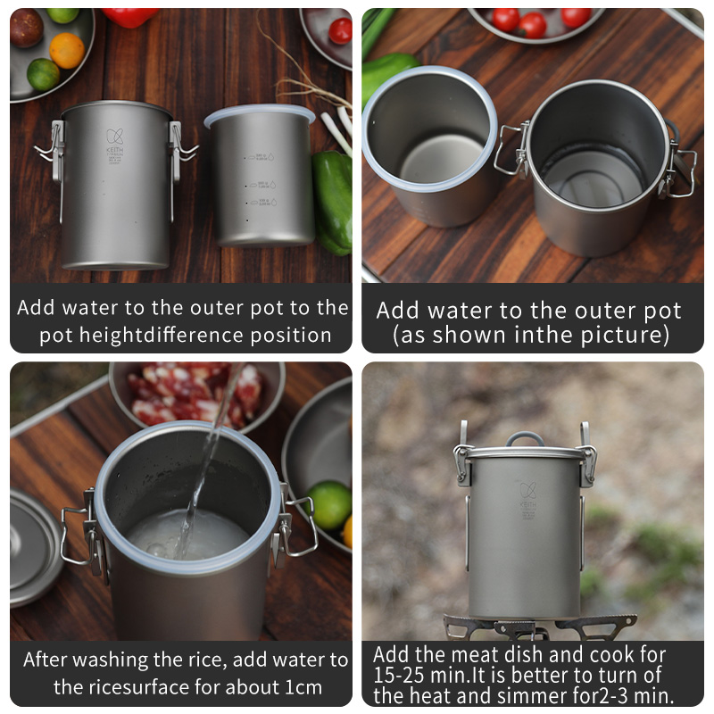 KEITH Pure Titanium Rice Cooke - Camping Hiking Cooking review and price