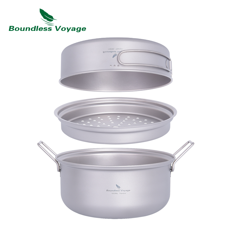 Boundless Voyage Titanium Stea - Camping Cooking Pots And Pans Set review and price