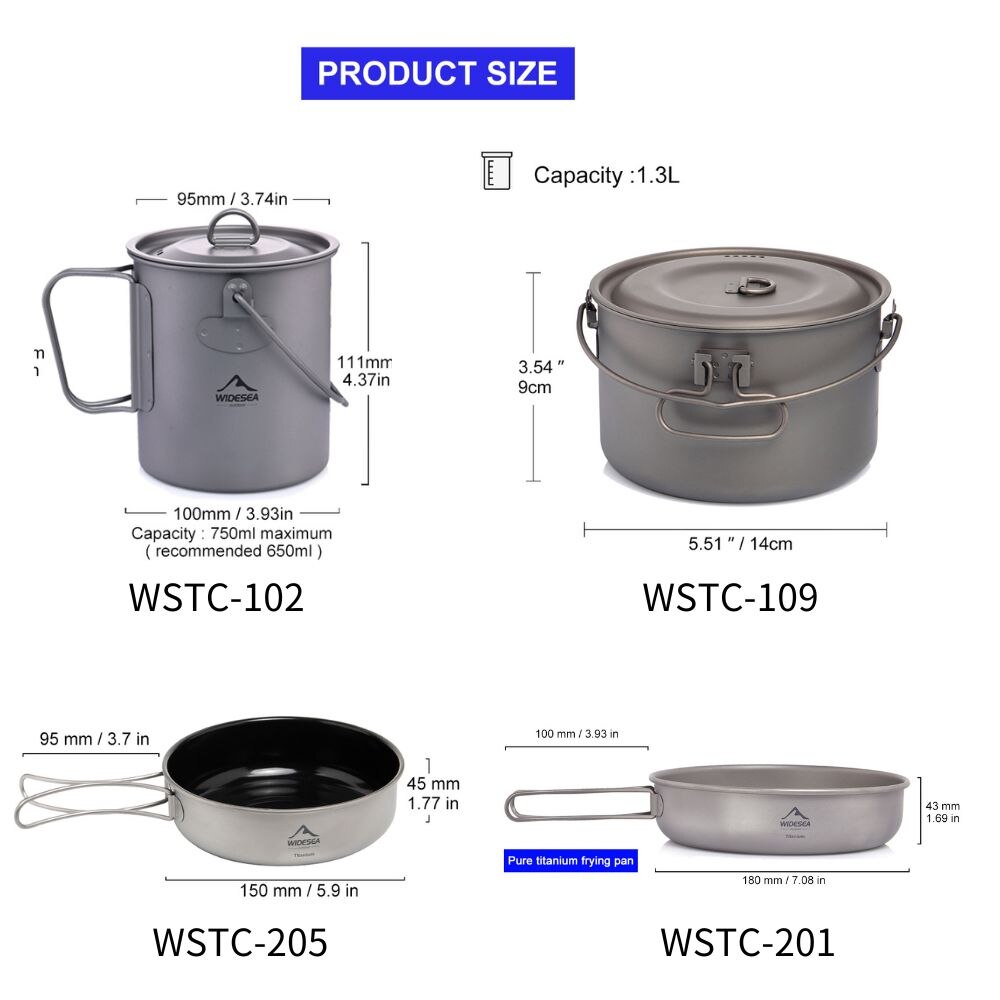 Widesea Camping Tableware Tita - Camping Cooking Pots And Pans Set review and price