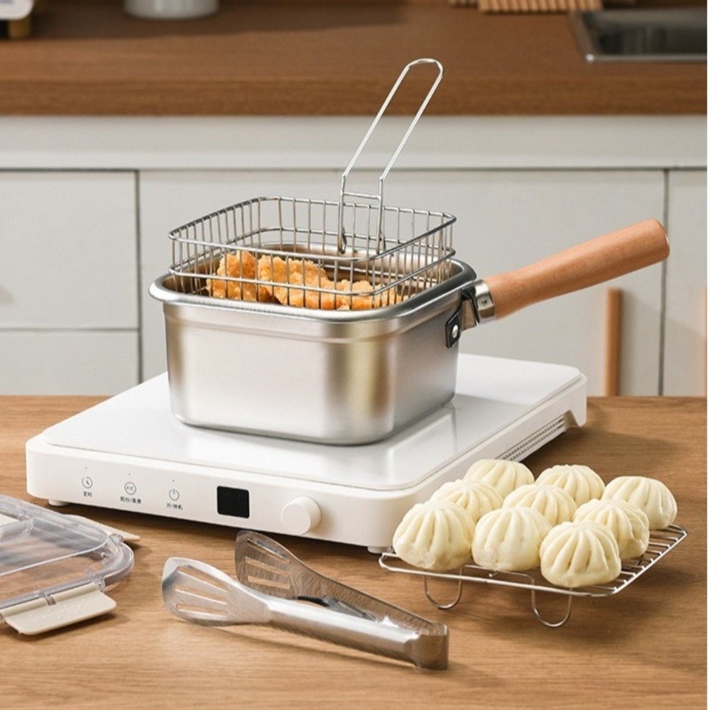 Portable Stainless Steel Fryin - Camping Cooking Pots And Pans Set review and price