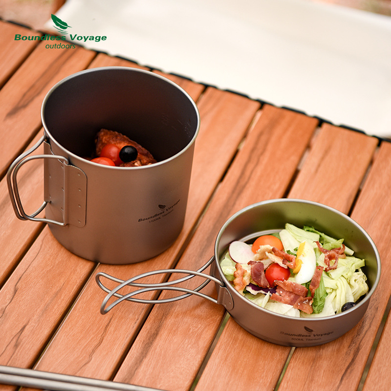 Pure Titanium Folding Handle P - Camping Cooking Pots And Pans Set review and price