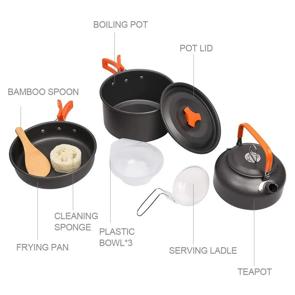 Camping Cookware Kit Outdoor C - Camping Cooking Set 2 Person review and price