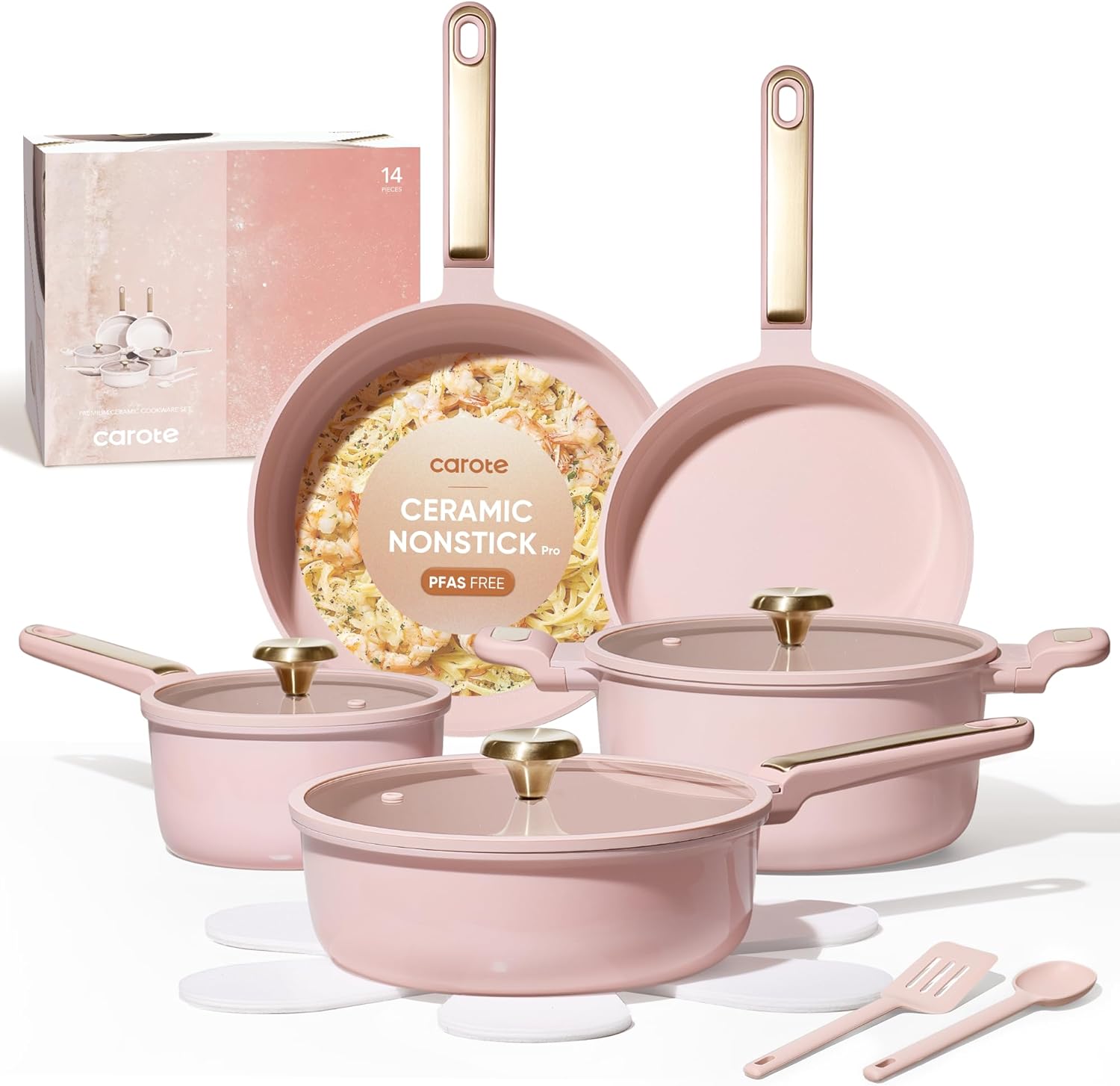 Nonstick Ceramic Cookware Set, - Camping Cooking Pots And Pans Set review and price