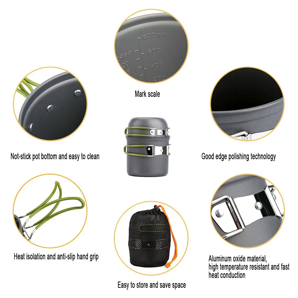 Camping Cookware Mess Kit Ultr - Camping Cooking Set 2 Person review and price