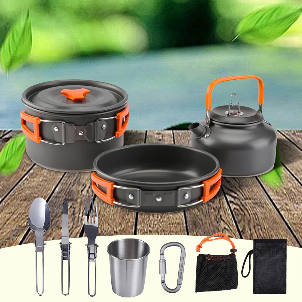 Camping Cookware Kit Kettle Po - Camping Hiking Cooking review and price