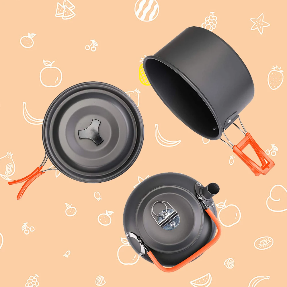 Camping Cookware Kit Kettle Po - Camping Hiking Cooking review and price